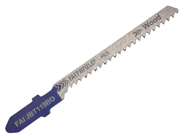 FAITHFULL JIGSAW BLADE 77MM WOOD 15TPI (PK5)